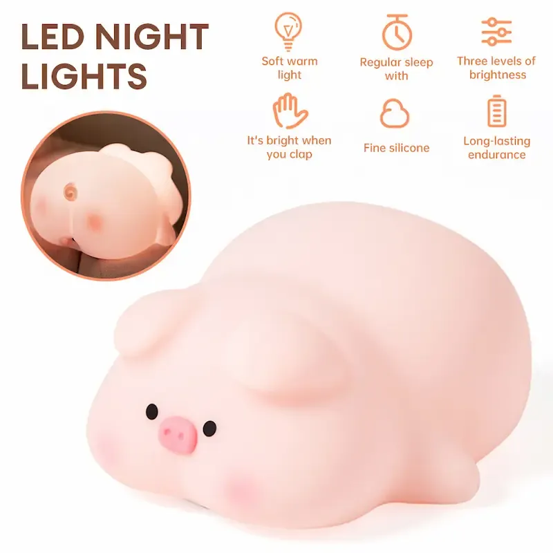 چراغ خواب سیلیکونی خوک خسته