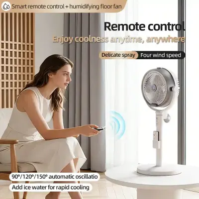 پنکه ایستاده شارژی مه‌پاش USB با ریموت کنترل مدل FA6