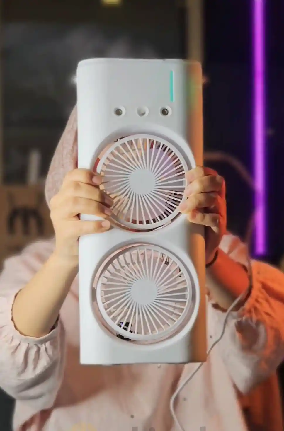 پنکه رو میزی مه پاش دوقلو مدل double Spray Fan‎