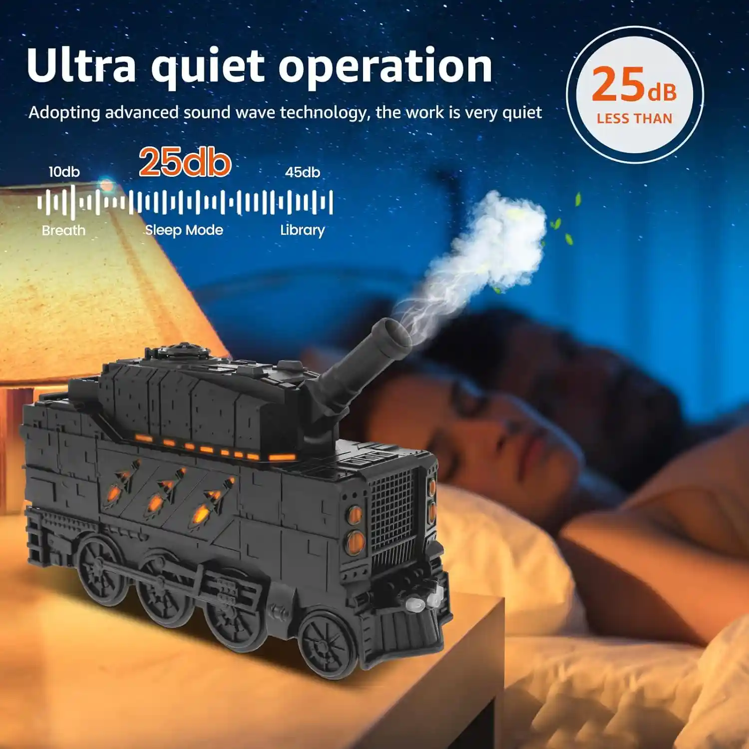 دستگاه رطوبت‌ساز و خوشبوکننده طرح قطار بخار وینتیج مدل vintage Train 300