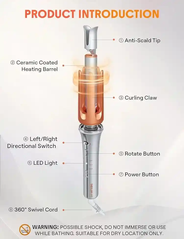 دستگاه فر کننده مو (کرلی) شیگلم مدل SHEGLAM HAIR CURLER