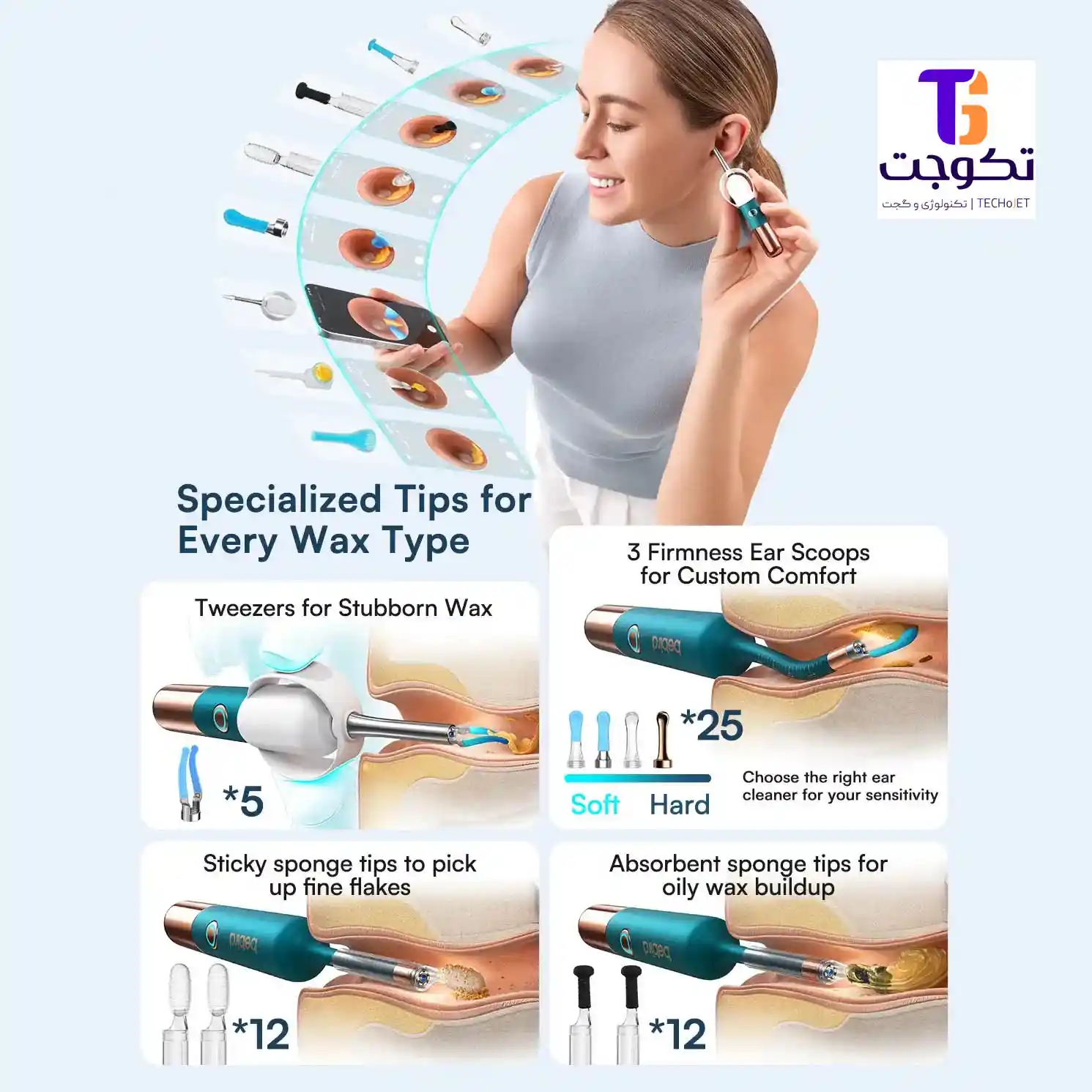 پک کامل گوش پاک کن بیبرد مدل Earsight Ultra