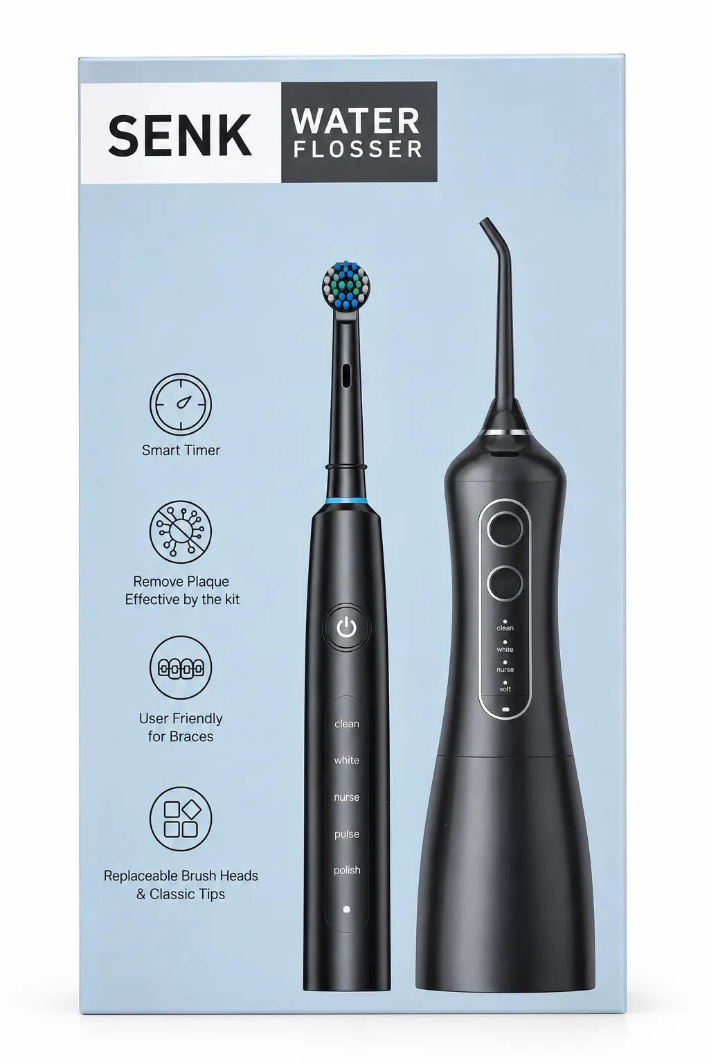 ست کامل مسواک برقی و واترجت SENK مدل Intelligent 2-in-1